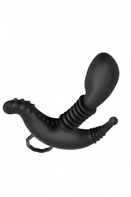 Продуманная изогнутая форма позволяет безошибочно оказывать стимуляцию в нужных местах. Основная стимуляция (стимуляция простаты) происходит за счет овального наконечника. Наконечник слегка заострен, чтобы облегчить введение. Текстурированные выступы на в