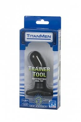 Небольшая анальная пробка черного цвета из материала TPR (термопластичная резина)