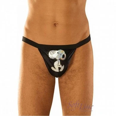 Трусики черные с рисунком Размер S L