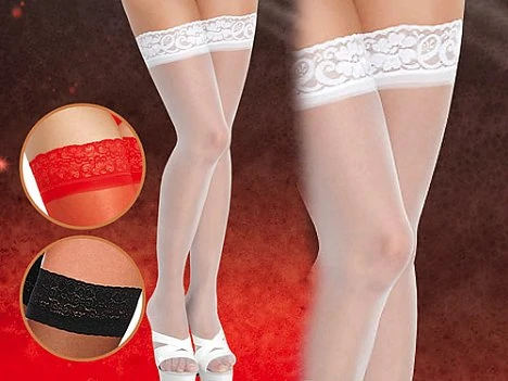 Чулки на широкой резинки Цвет белый Размер 5