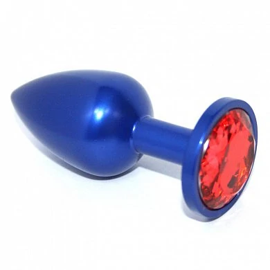 Анальная втулка с кристаллом синяя