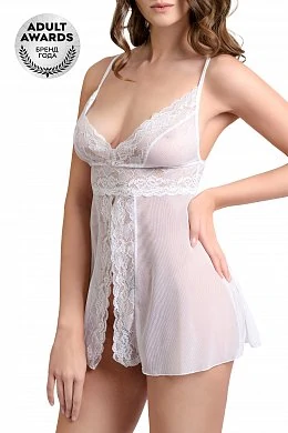 Комбинация Erolanta Nataliya с разрезом спереди белая 50-52