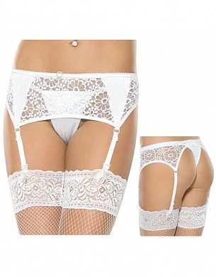 Ажурный пояс для чулок в комплекте со стрингами Чулки в комплект не входят