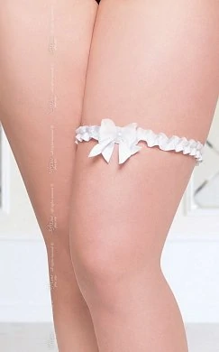 Подвязка атласная белая Размер XL XXXL