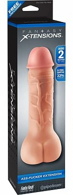 Реалистичная многоцелевая насадка в форме члена и в форме попы у основания. 