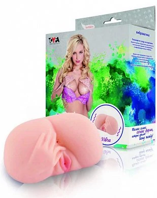 Мастурбатор с вибрацией(вагина и анус) Материал - SoftSkin(TPR)