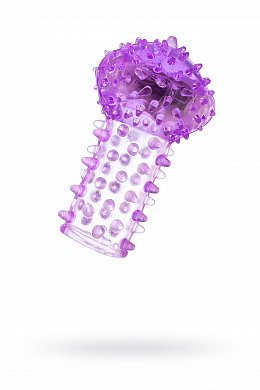 Насадка гелевая с усиками и гладкой головкой фиолетовая 13 см